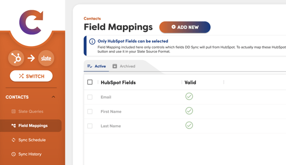 field mappings